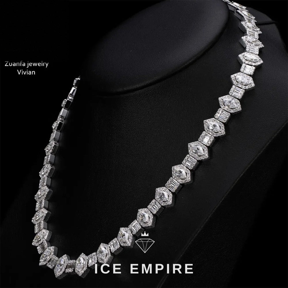 Iced Out Rose Gold Plated Moissanite Cuban Chain