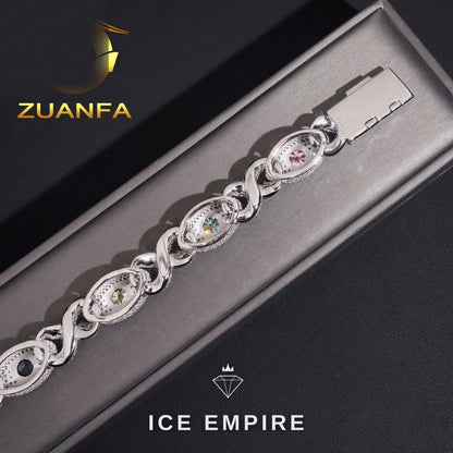 Iced Out 925 Silver Moissanite Cuban Chain