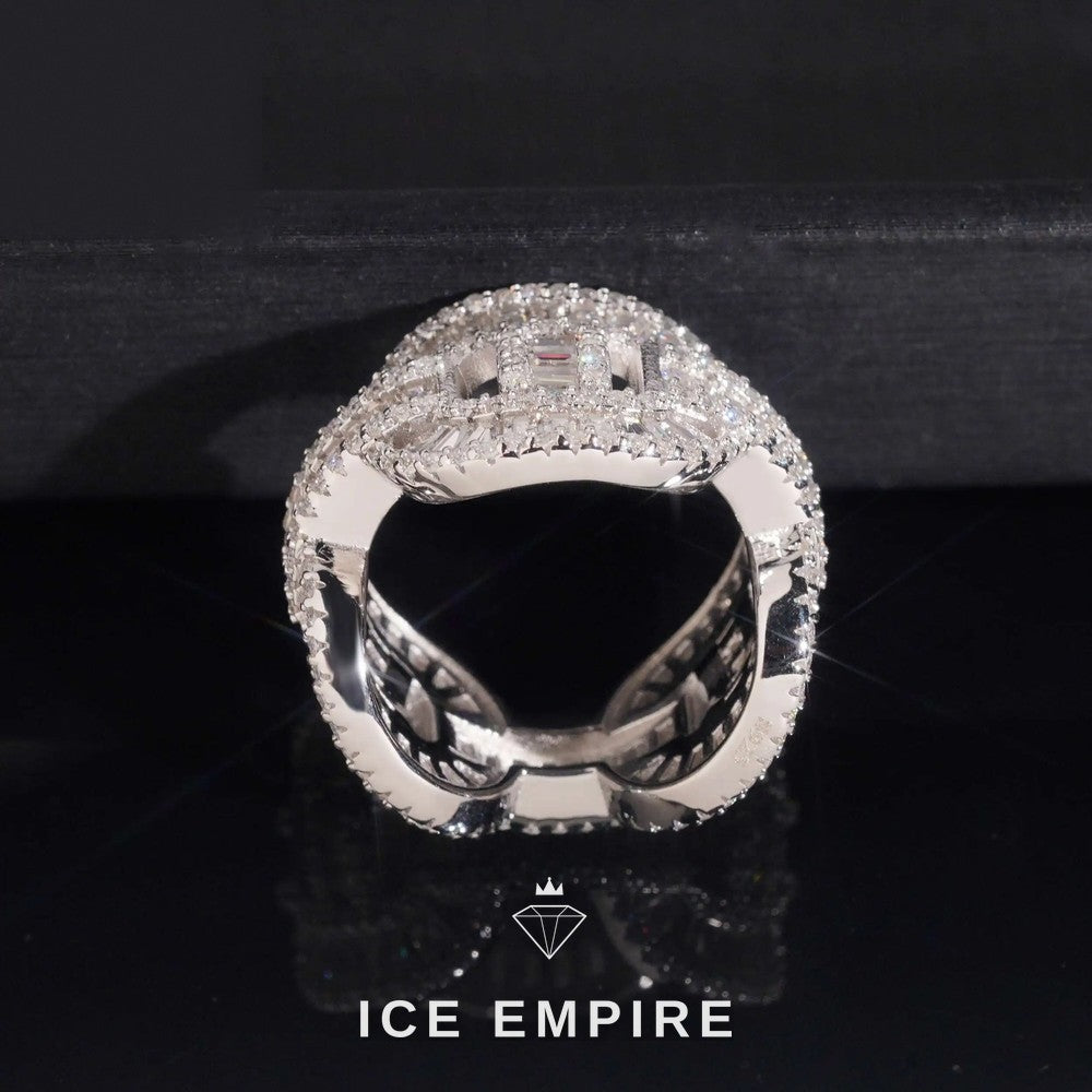 Iced Out Baguette 925 Silver Moissanite Ring