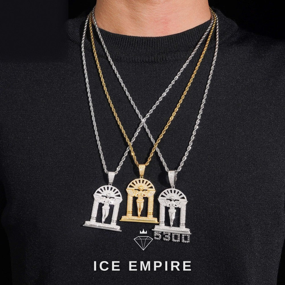 Iced Out Rose Gold Plated Moissanite Pendant