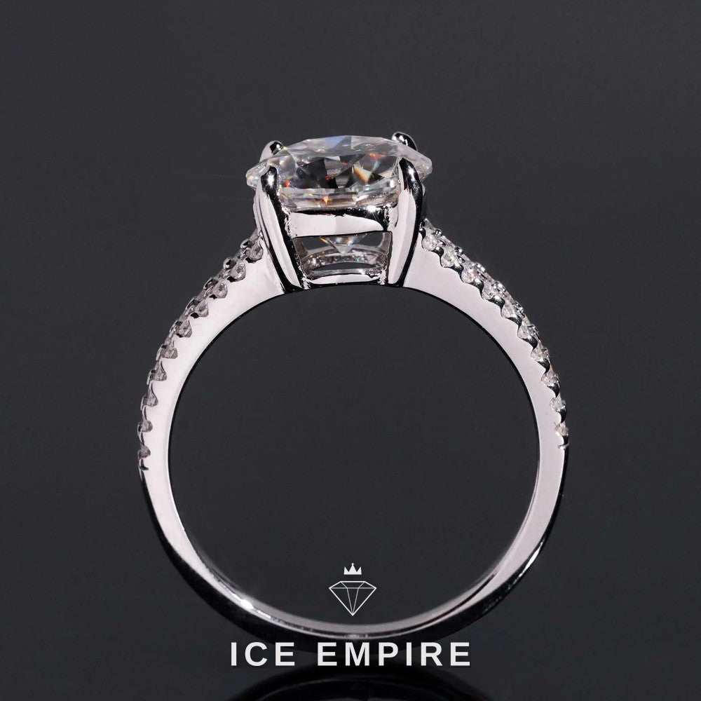 Iced Out Gold Plated Moissanite Engagement Ring