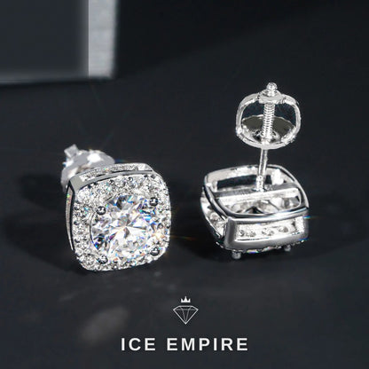 Iced Out 925 Silver Moissanite Earrings