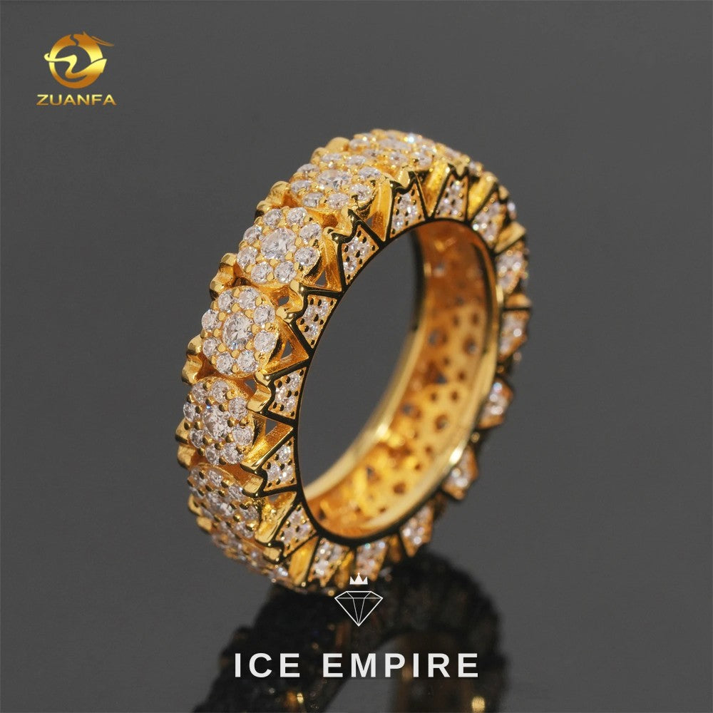 Iced Out Gold Plated Moissanite Ring