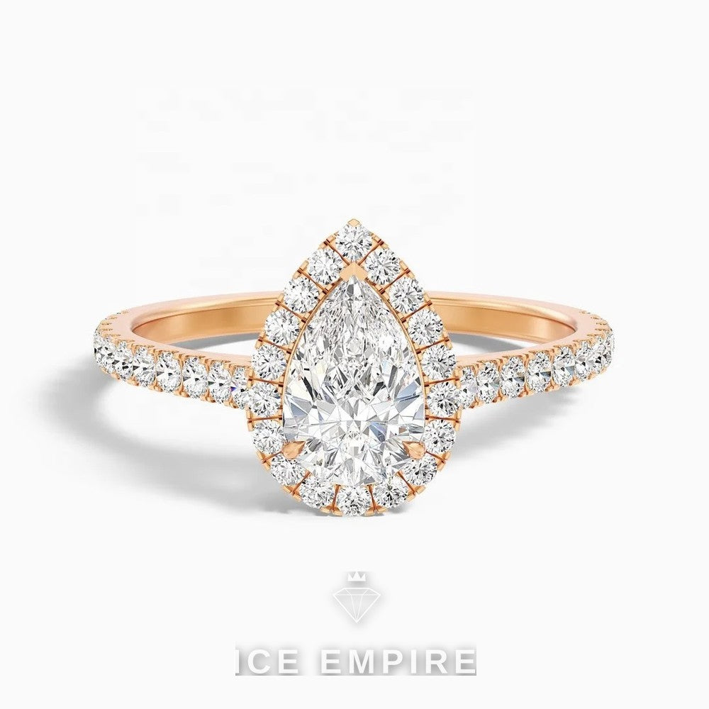 Iced Out 14K Gold Lab Grown Diamond Engagement Ring