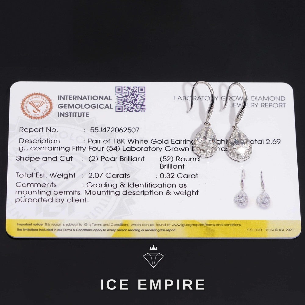 Iced Out 18K Gold Lab Grown Diamond Earrings