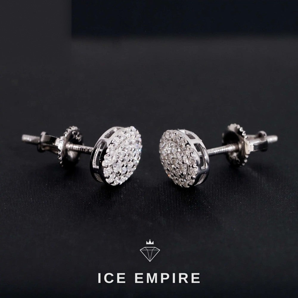 Iced Out Gold Plated Moissanite Stud Earrings
