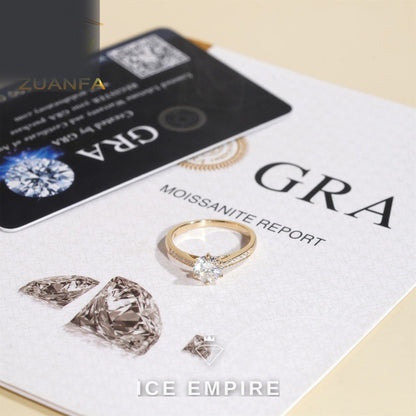 Iced Out 10K Gold Moissanite Engagement Ring