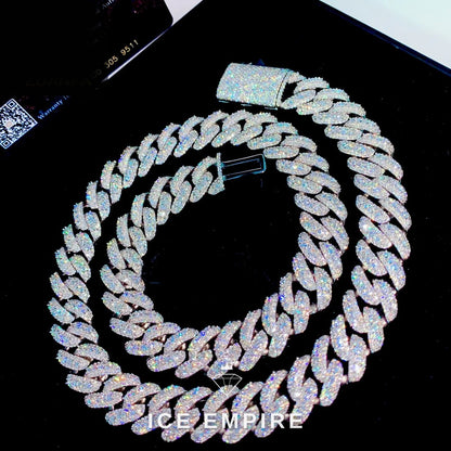 Iced Out Rose Gold Plated Moissanite Cuban Chain