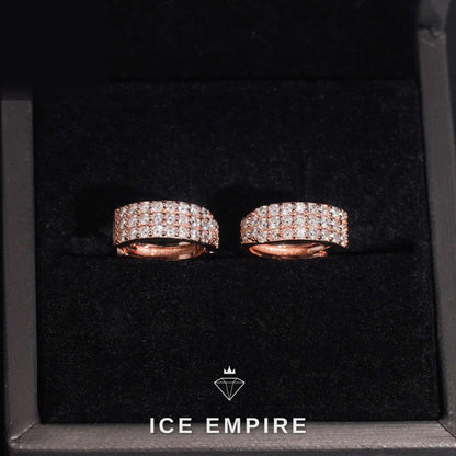 Iced Out 925 Silver Moissanite Hoop Earrings