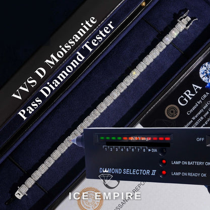 Iced Out Baguette Rose Gold Plated Moissanite Cuban Chain