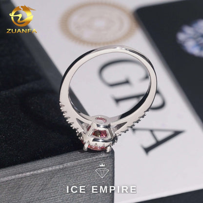 Iced Out 925 Silver Moissanite Engagement Ring