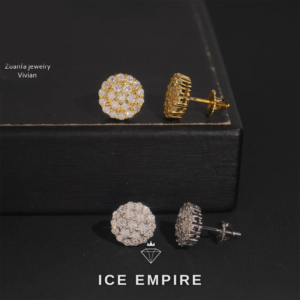 Iced Out Rose Gold Plated Moissanite Earrings