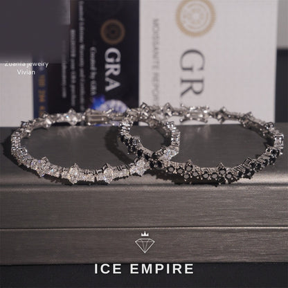 Iced Out 925 Silver Moissanite Tennis Chain