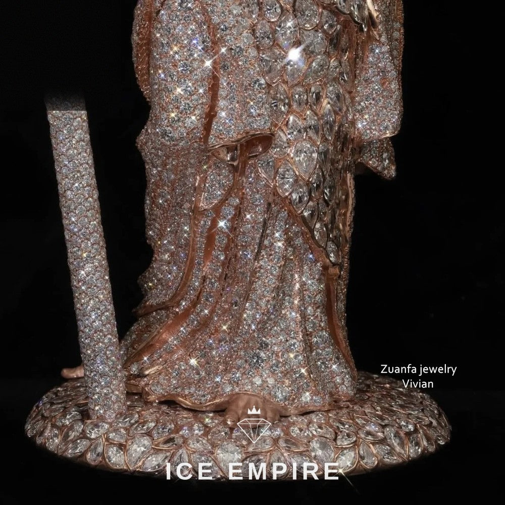 Iced Out Rose Gold Plated Moissanite Pendant