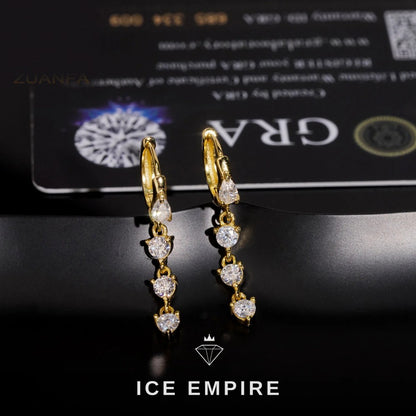 Iced Out 925 Silver Moissanite Hoop Earrings
