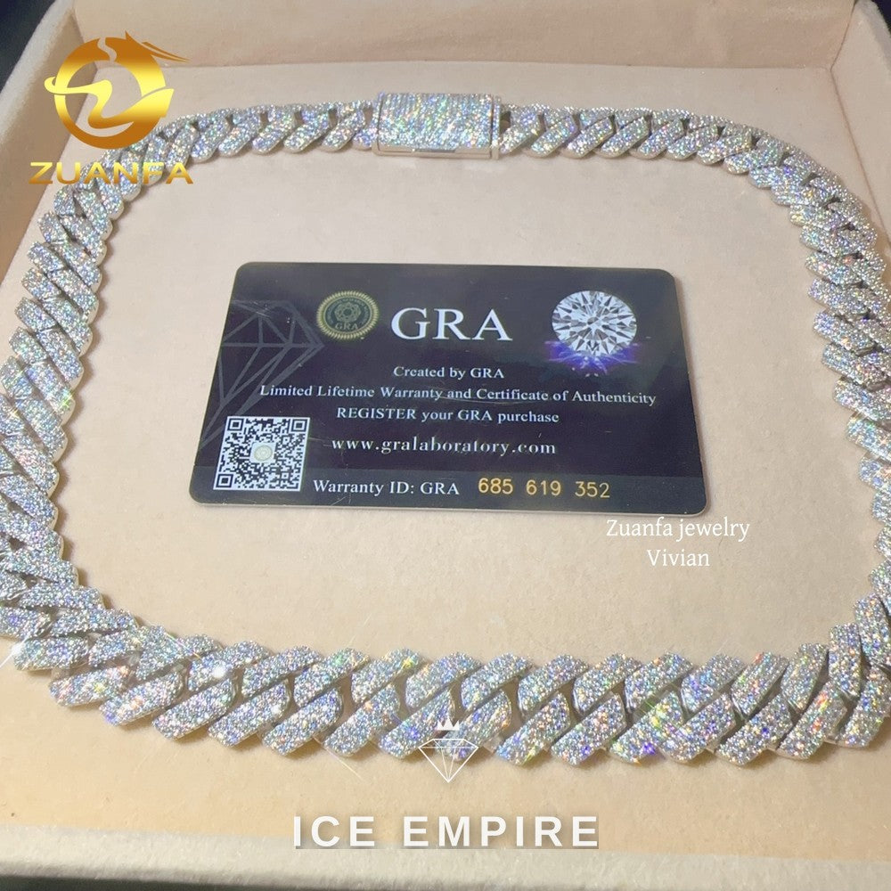 Iced Out Rose Gold Plated Moissanite Cuban Chain