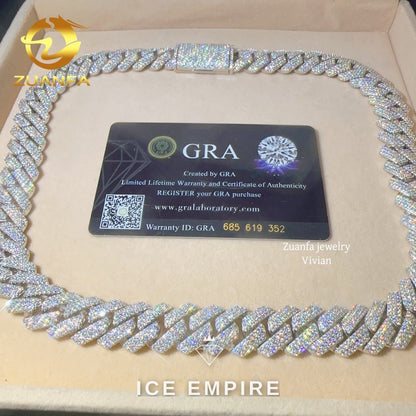 Iced Out Rose Gold Plated Moissanite Cuban Chain