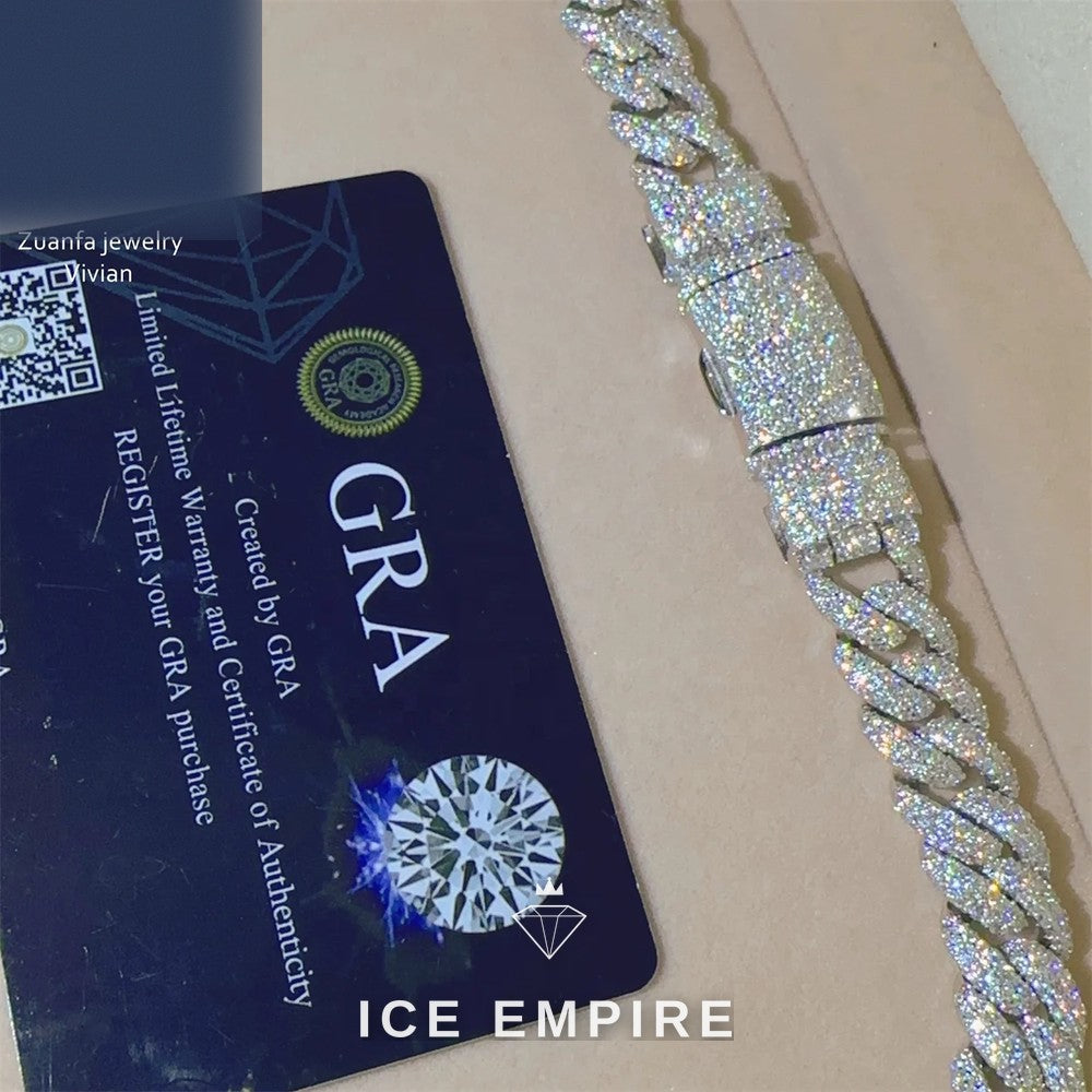 Iced Out Rose Gold Plated Moissanite Cuban Chain