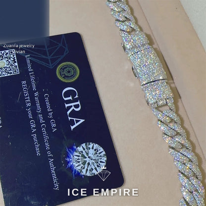 Iced Out Rose Gold Plated Moissanite Cuban Chain