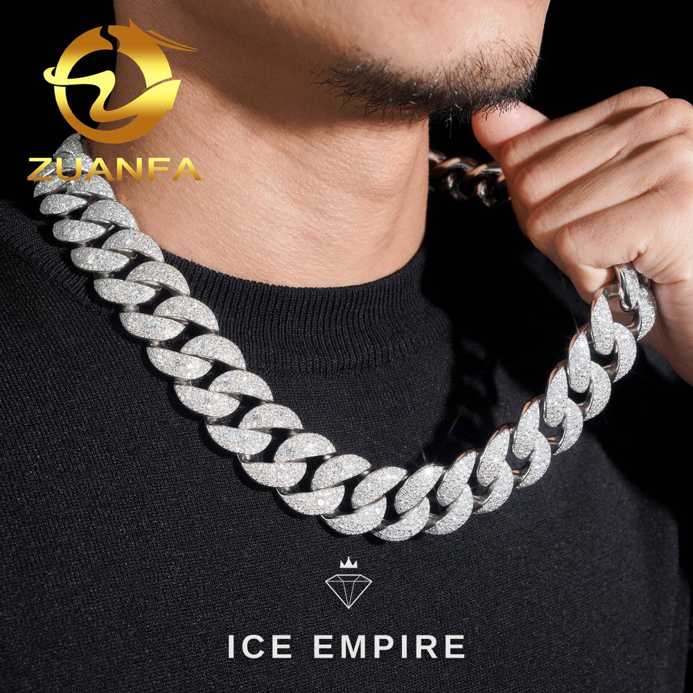 Iced Out Rose Gold Plated Moissanite Cuban Chain