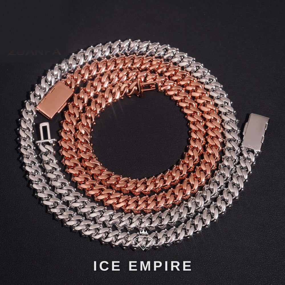 Iced Out Rose Gold Plated Moissanite Cuban Chain