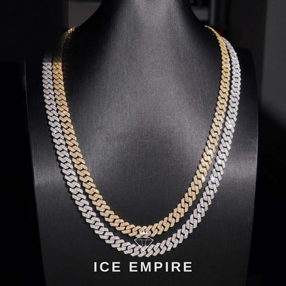 Iced Out 925 Silver Moissanite Cuban Chain