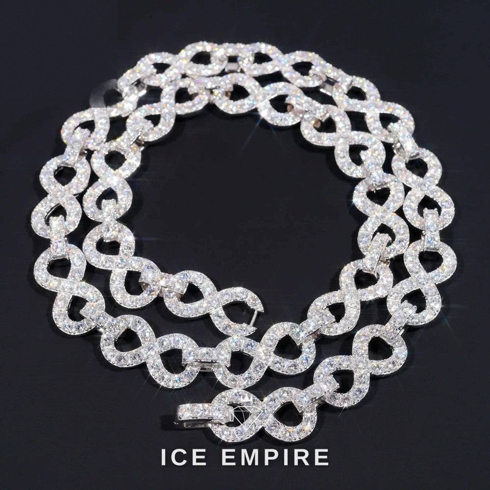Iced Out Cluster Rose Gold Plated Moissanite Cuban Chain