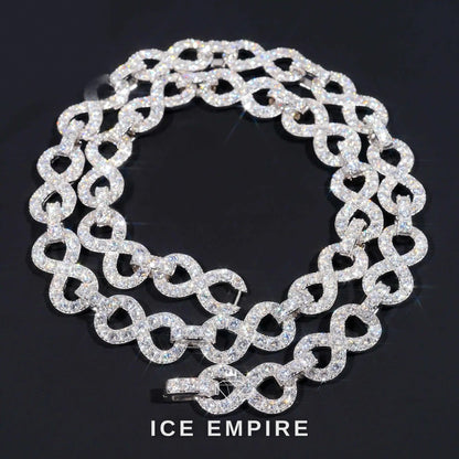 Iced Out Cluster Rose Gold Plated Moissanite Cuban Chain