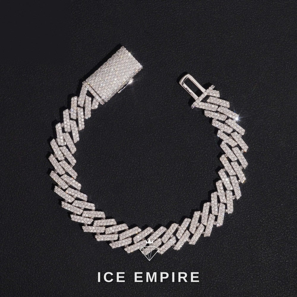 Iced Out Rose Gold Plated Moissanite Cuban Chain
