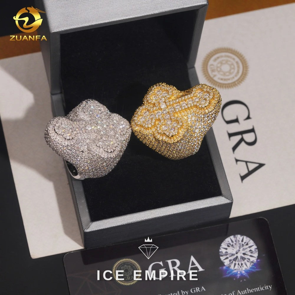 Iced Out Baguette Rose Gold Plated Moissanite Ring
