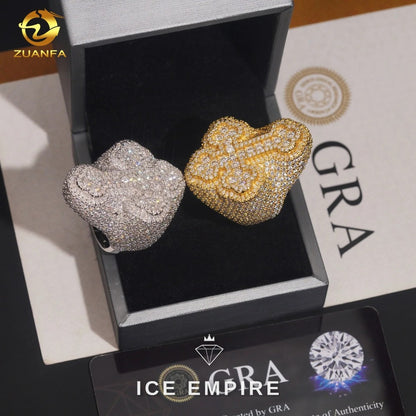 Iced Out Baguette Rose Gold Plated Moissanite Ring