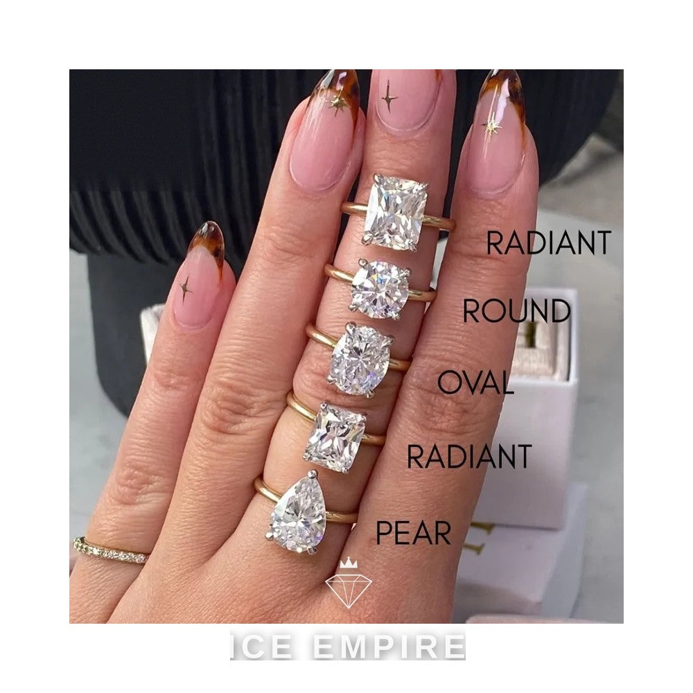 Iced Out 10K Gold Moissanite Engagement Ring