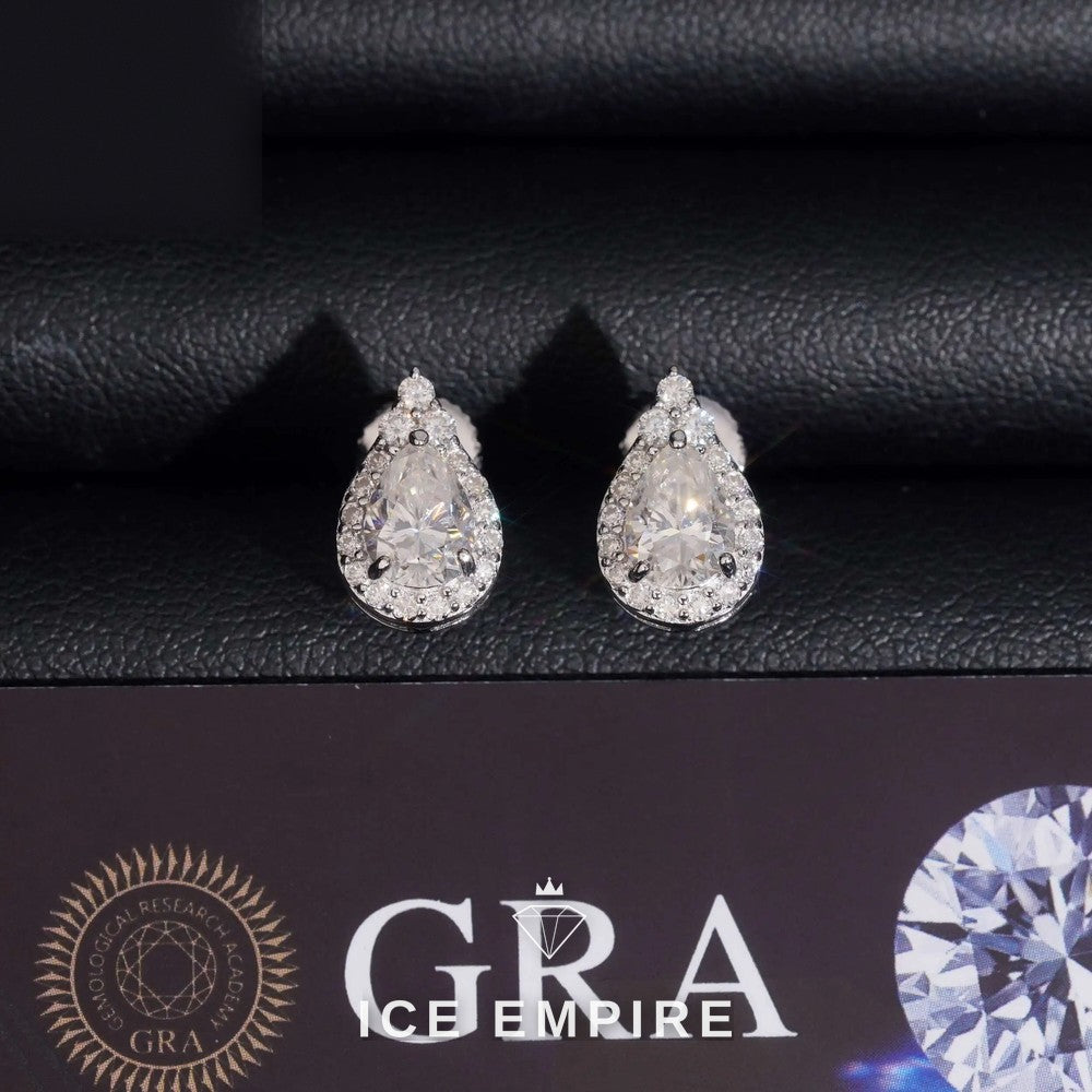 Iced Out 14K Gold Moissanite Earrings