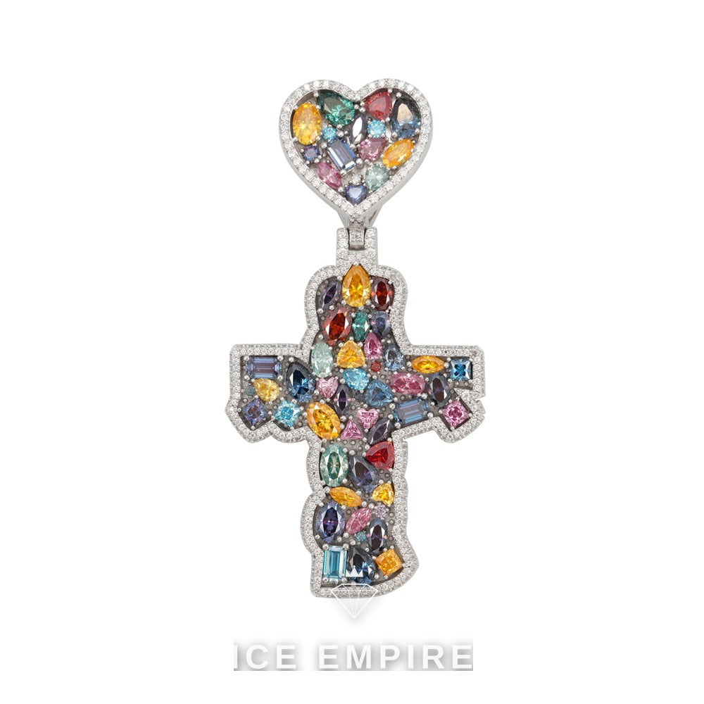 Iced Out Cross Rose Gold Plated Pendant