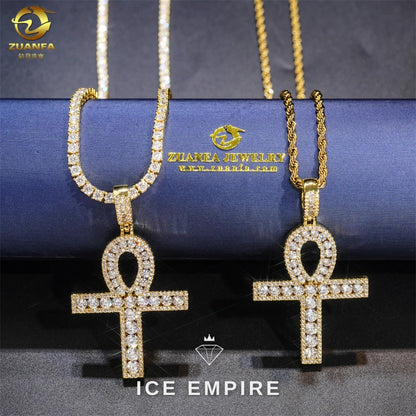 Iced Out Cross Gold Plated Pendant