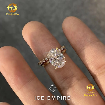 Iced Out Gold Plated Lab Grown Diamond Engagement Ring