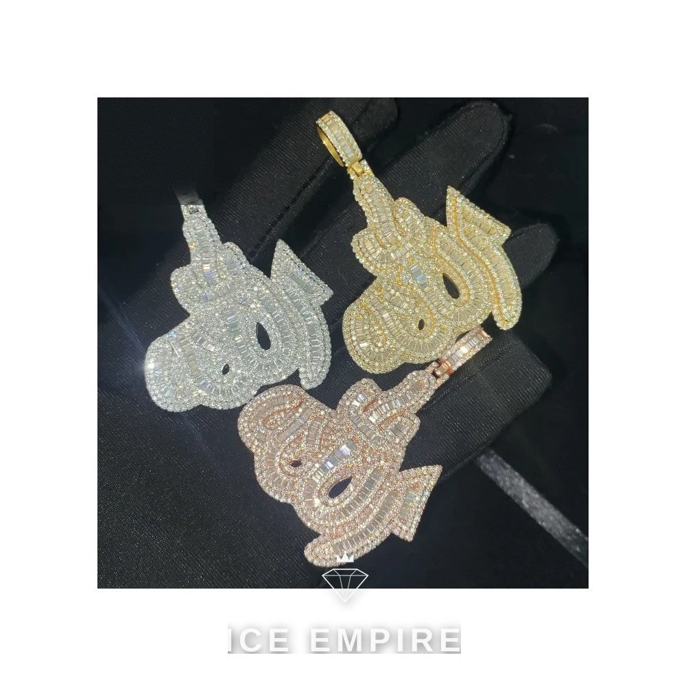 Iced Out 925 Silver Moissanite Pendant