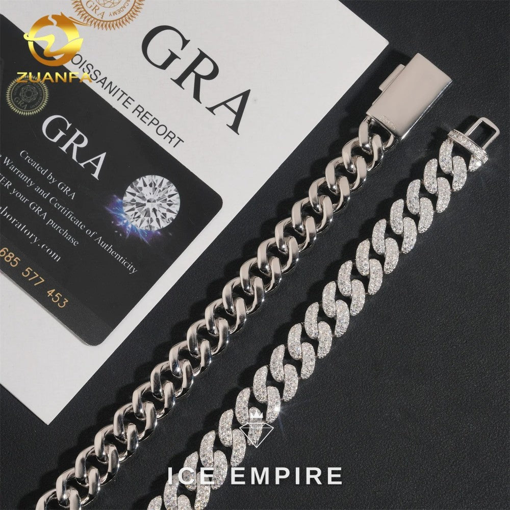 Iced Out Rose Gold Plated Moissanite Cuban Chain