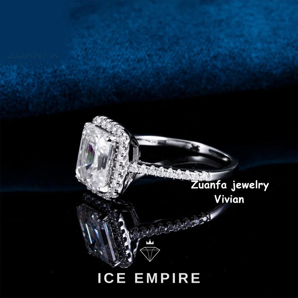 Iced Out 925 Silver Moissanite Ring