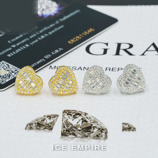 Iced Out Baguette 925 Silver Moissanite Earrings