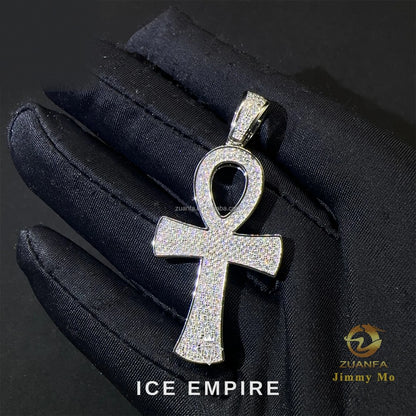 Iced Out Cross 925 Silver Pendant