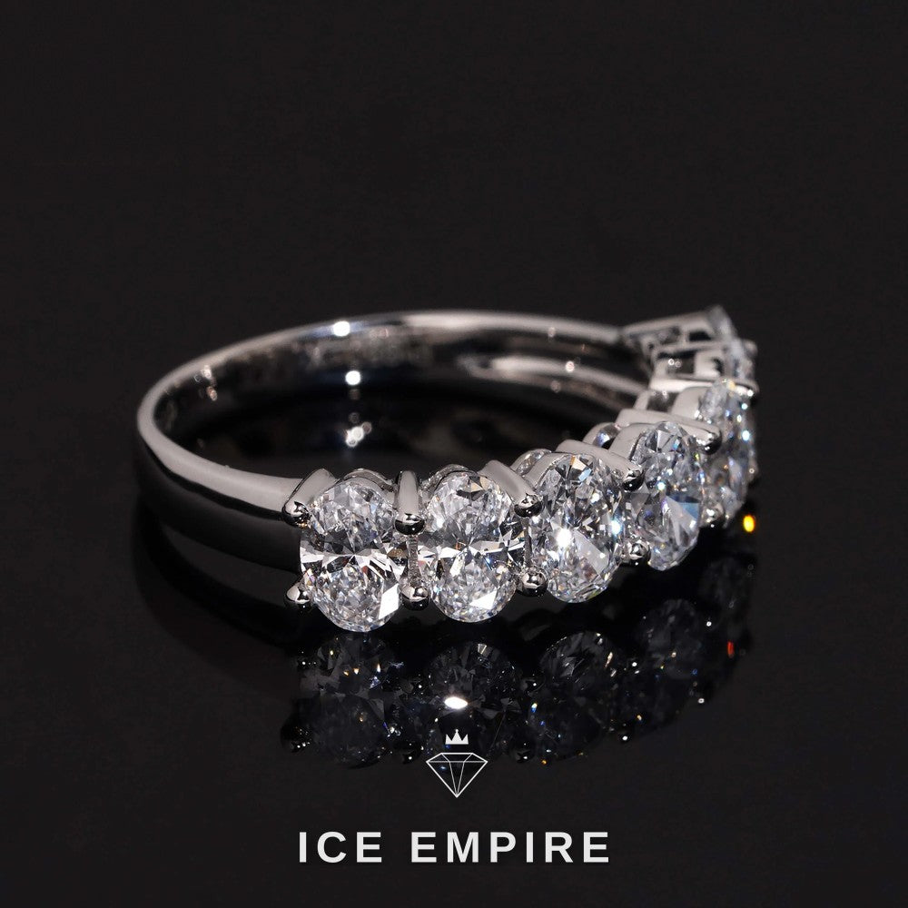 Iced Out 925 Silver Lab Grown Diamond Wedding Band