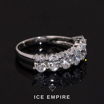 Iced Out 925 Silver Lab Grown Diamond Wedding Band