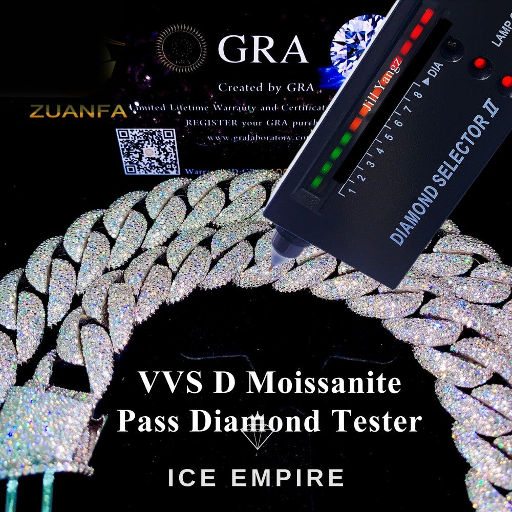 Iced Out Rose Gold Plated Moissanite Cuban Chain