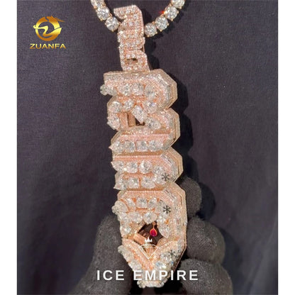 Iced Out 925 Silver Moissanite Pendant