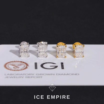 Iced Out 10K Gold Lab Grown Diamond Stud Earrings