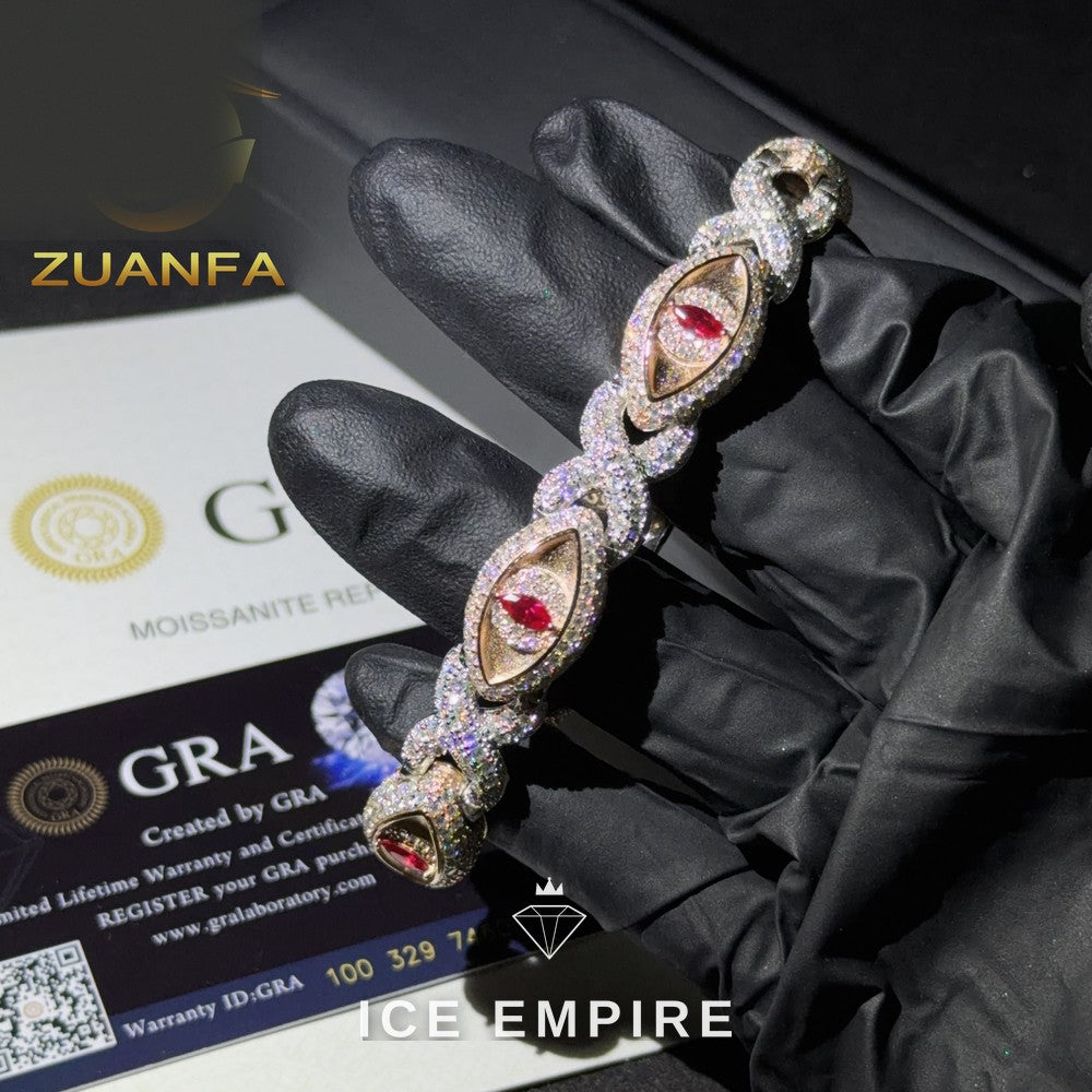 Iced Out 925 Silver Moissanite Cuban Chain