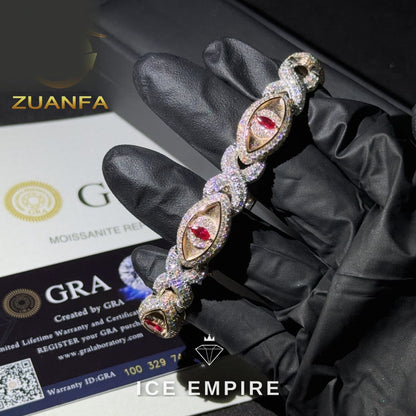 Iced Out 925 Silver Moissanite Cuban Chain