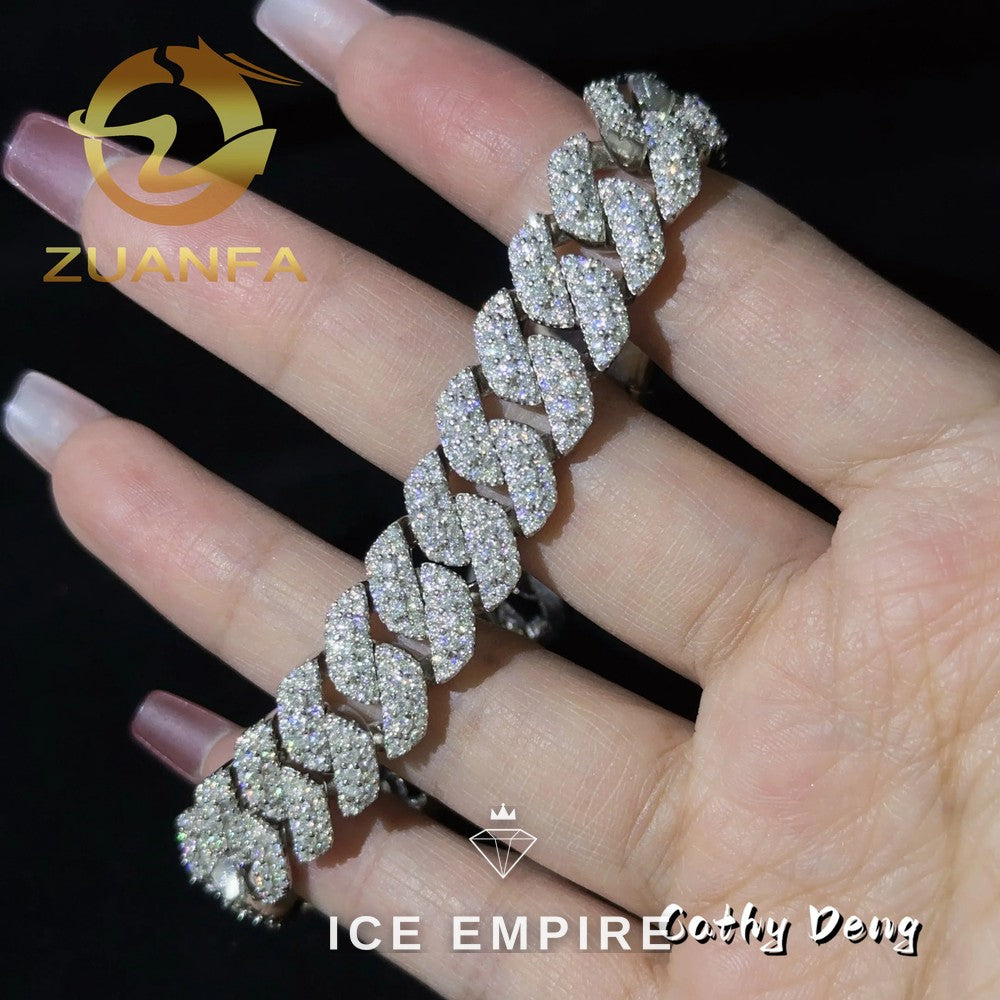 Iced Out Rose Gold Plated Moissanite Cuban Chain