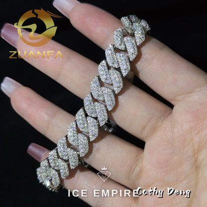 Iced Out Rose Gold Plated Moissanite Cuban Chain